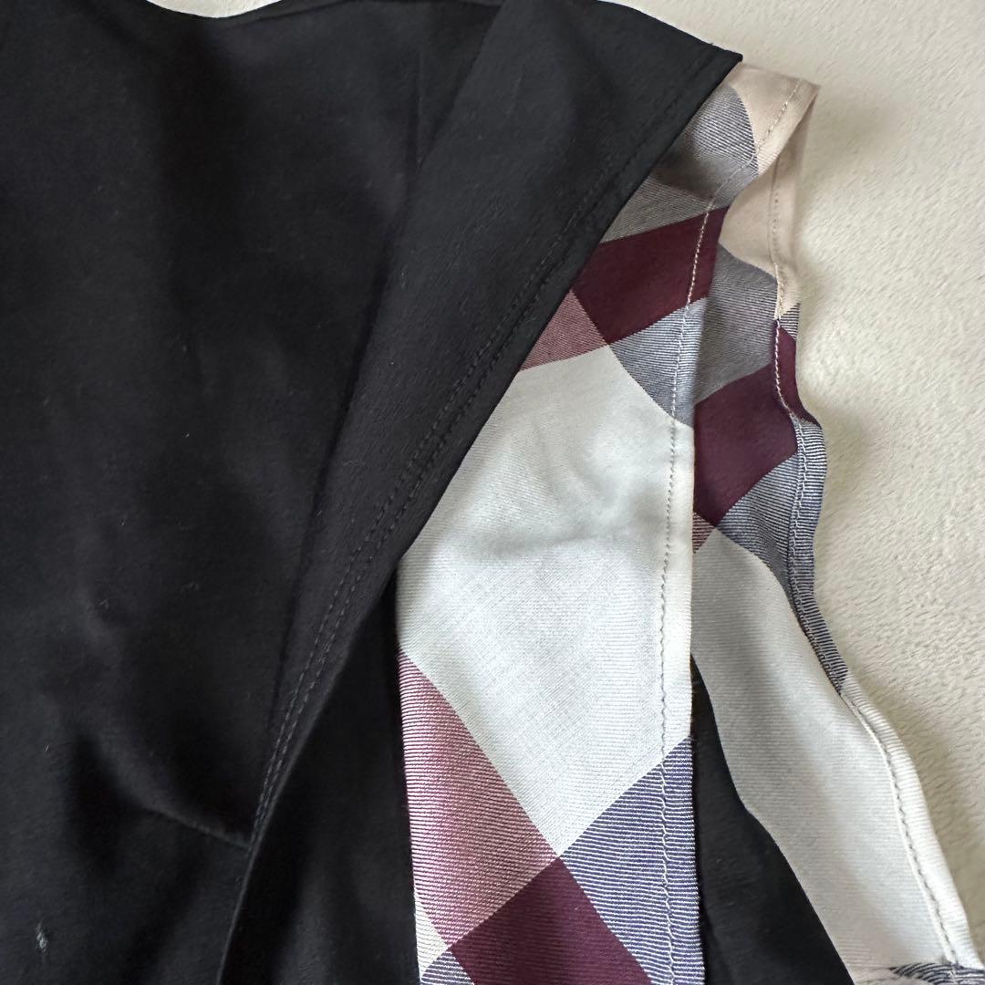 極美品 ブルーレーベルクレストブリッジ 半袖 ロングワンピース CBチェック Ｓ