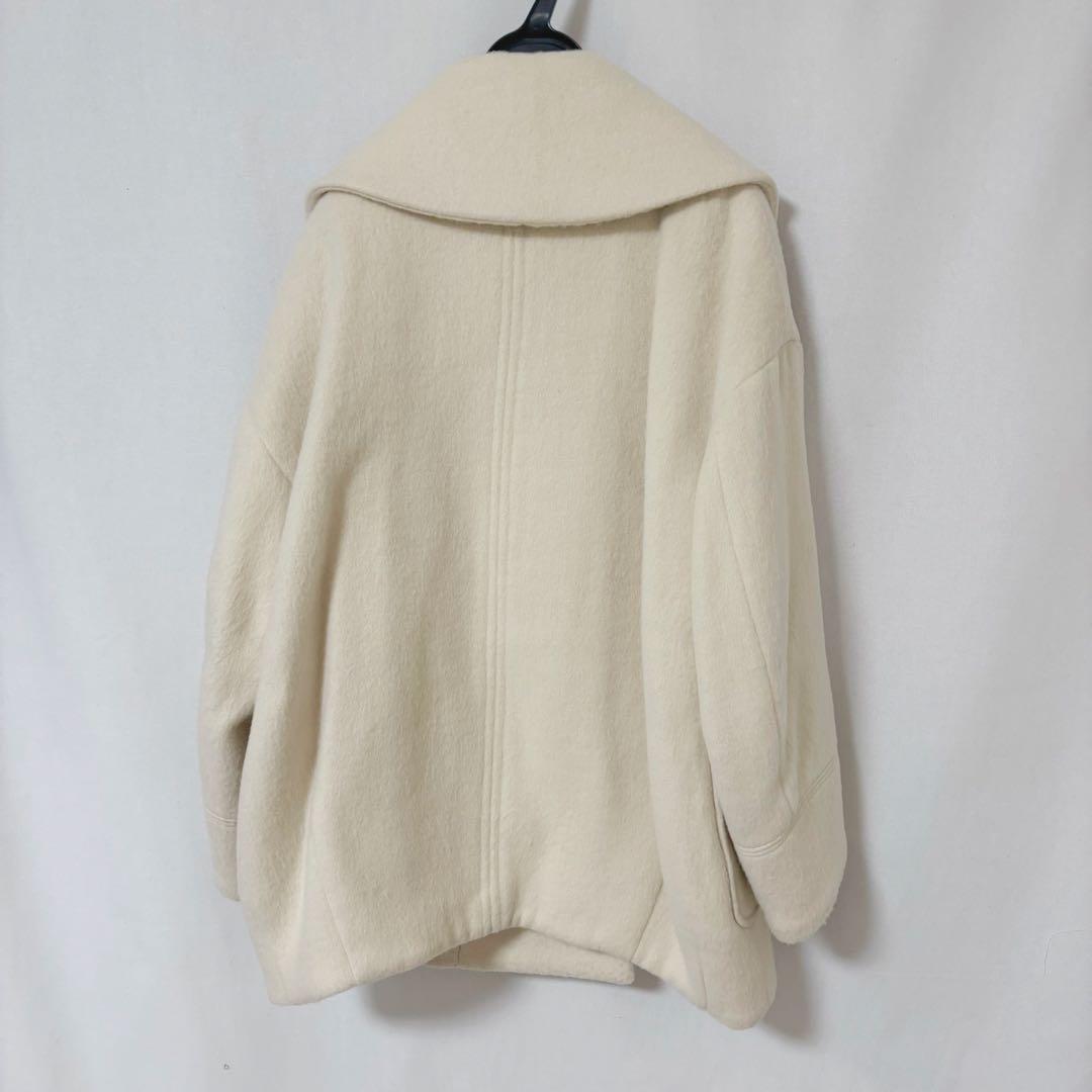 スナイデル ビッグカラーコクーンコート　アイボリsnidel