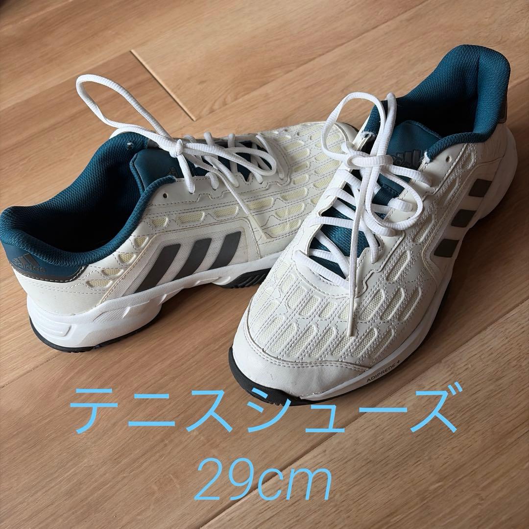 adidas テニスシューズ ADIPRENE➕　ホワイト/ダークグリーン