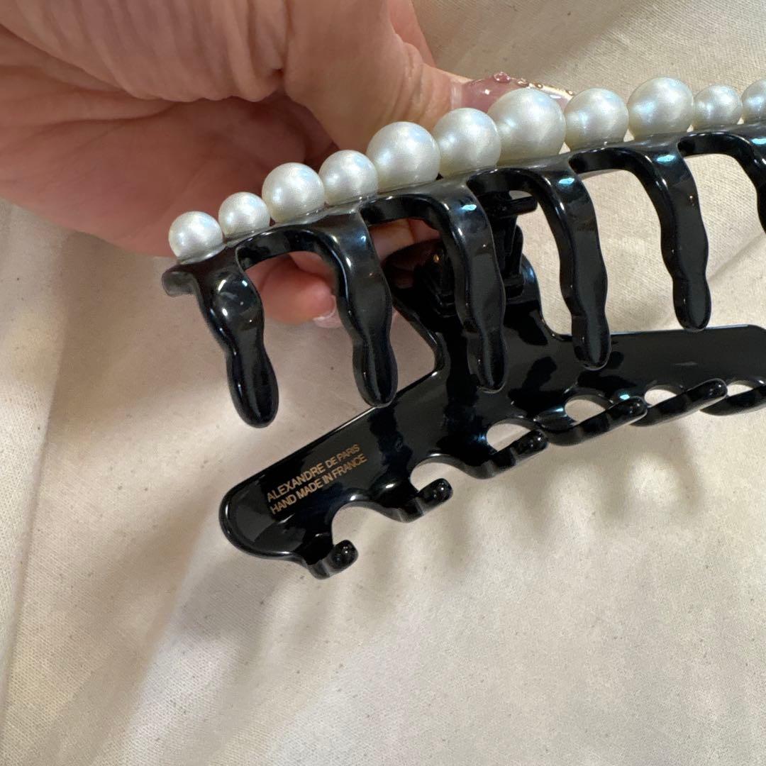美品アレクサンドルドゥパリ　パール　ヘアクリップ