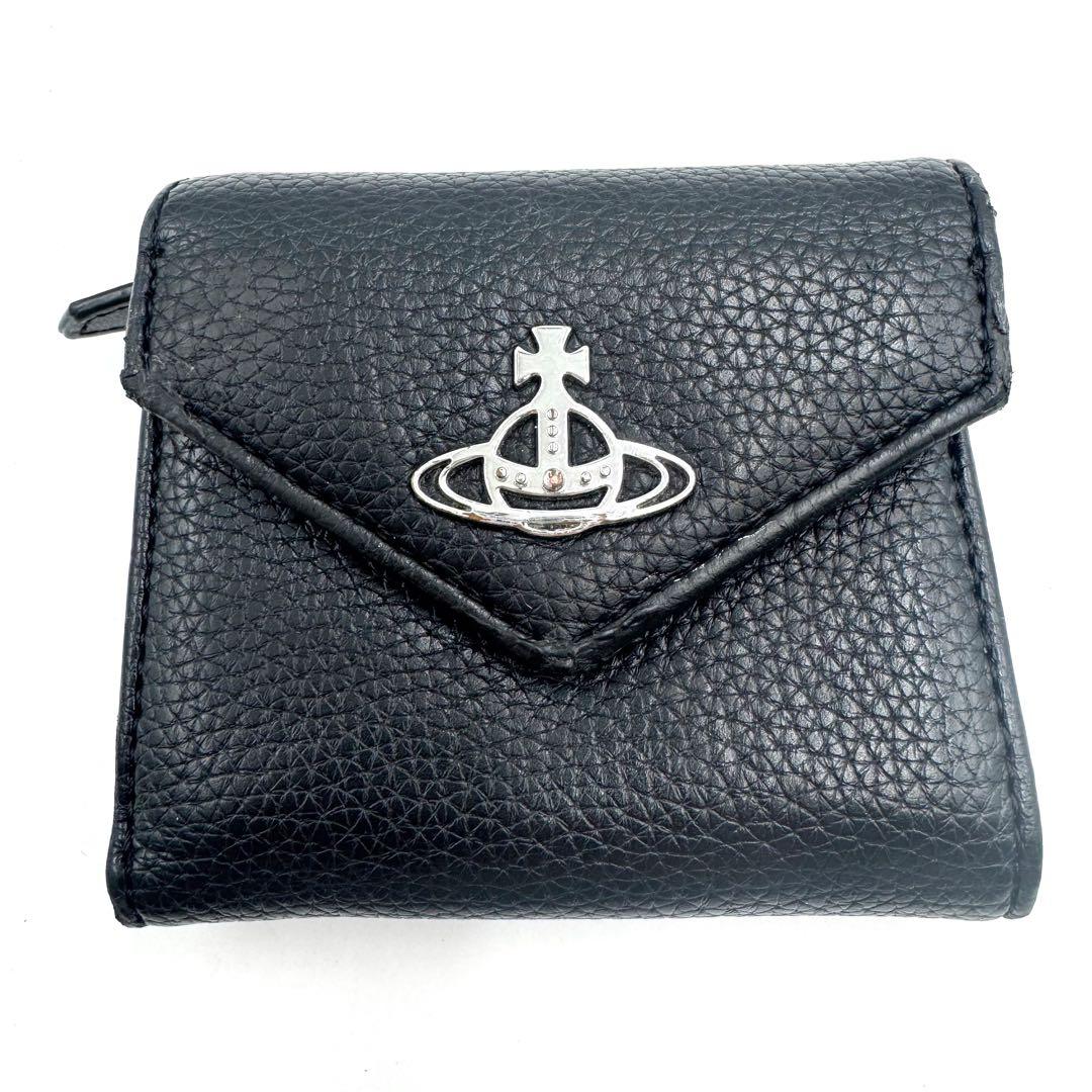 美品✨ヴィヴィアン ウエストウッド コンパクト ウォレット オーブ レター 黒