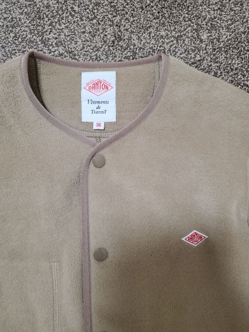 美品DANTONダントンノーカラーフリースカーディガンジャケット レディース