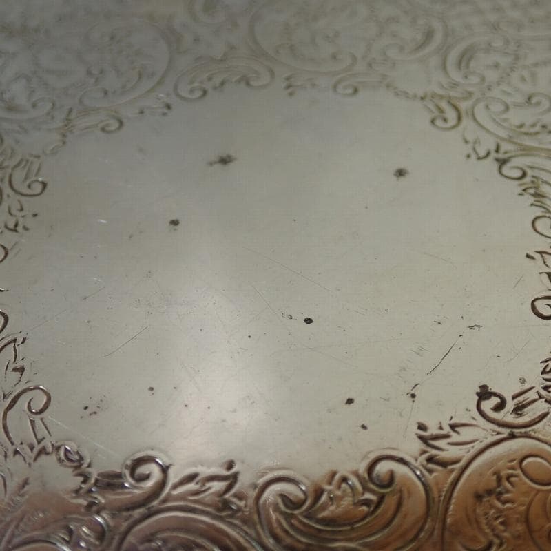 RU-5081　マッピン&ウェッブ　シルバートレイ　彫刻&透かし　Φ27㎝ 。