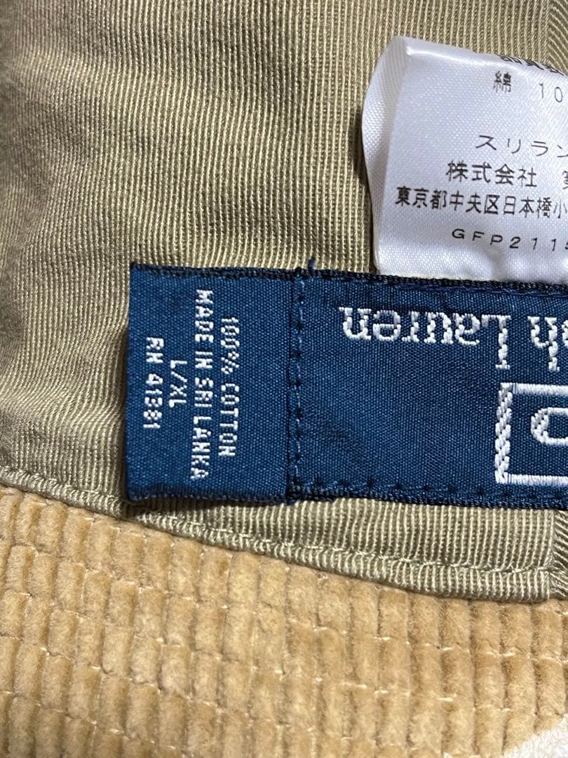 鳥柄POLO RALPH LAURENポロラルフローレンコーデュロイハット