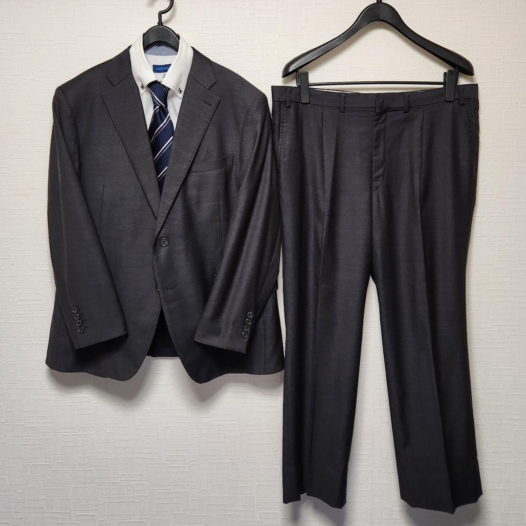 ダーバン　ロロピアーナ　メンズ　スーツ　セットアップ　グレー　シャドーストライプ