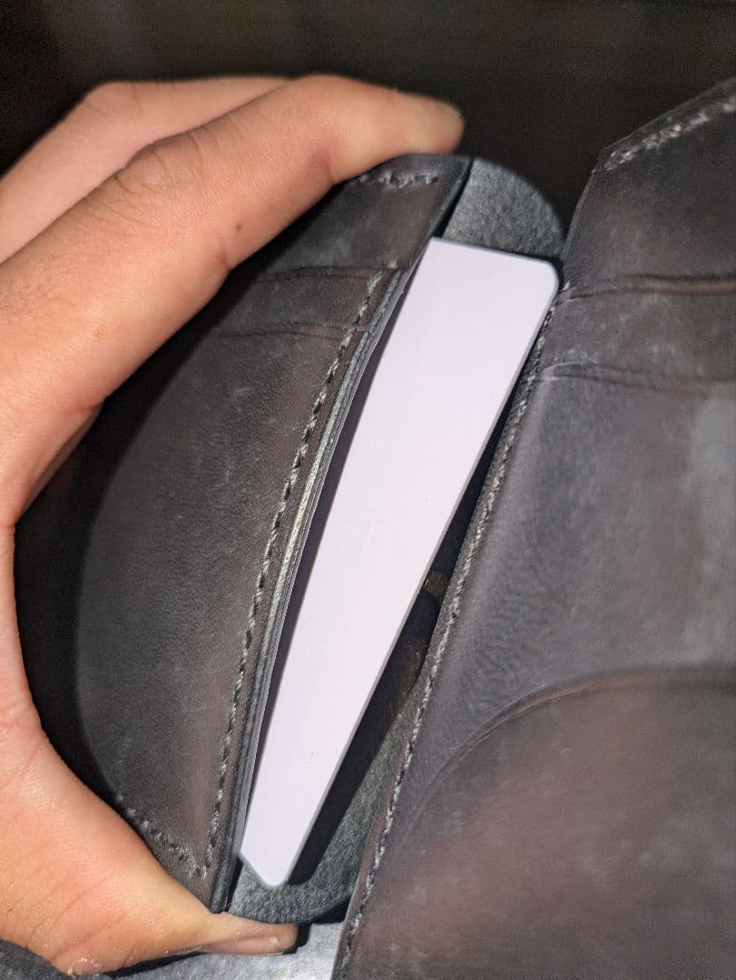 イタリアンレザー マネークリップ式 コンパクトウォレット 総手縫い ハンドメイド