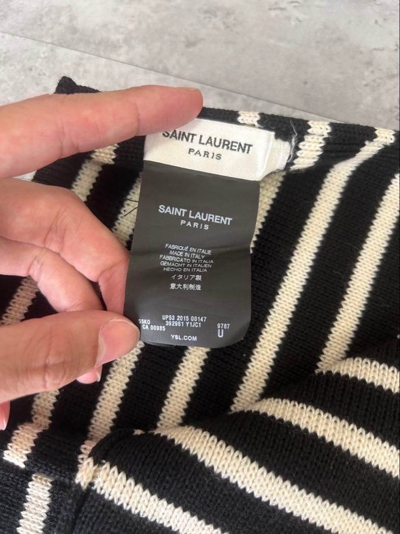 Saint Laurent Paris AW15 ボーダー　ロングマフラー