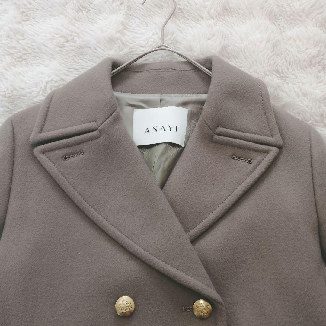 ✨美品✨21AW ANAYI スーパー１４０リバーメルトンPコート M 金ボタン