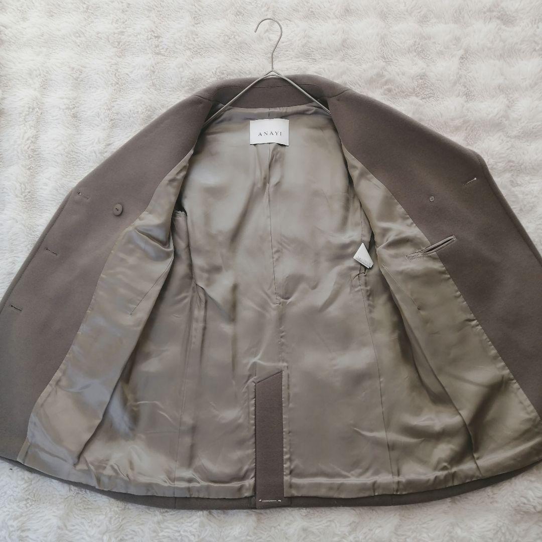 ✨美品✨21AW ANAYI スーパー１４０リバーメルトンPコート M 金ボタン