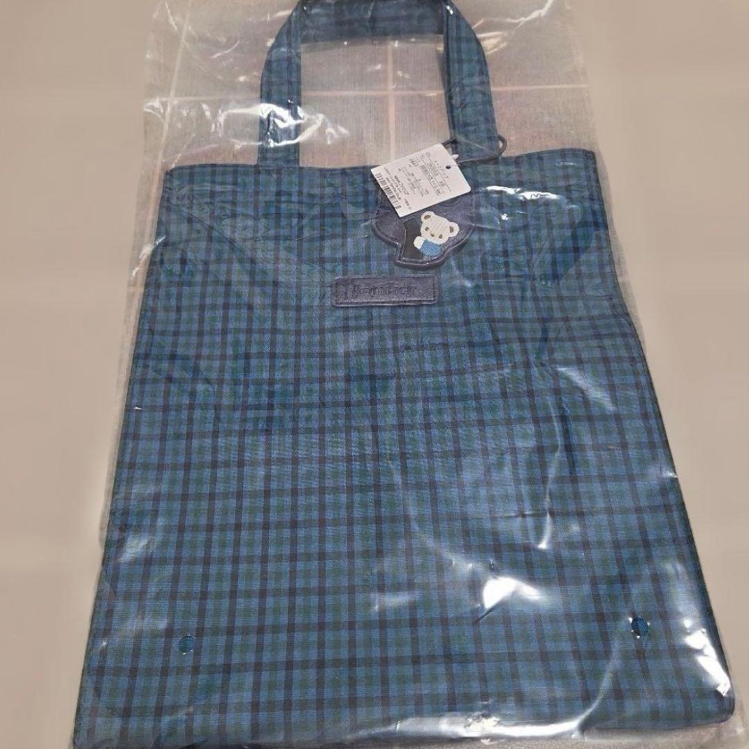 新品　未開封　タグ付き　ファミリア　チェック　 トートバッグ　大　青　XB M
