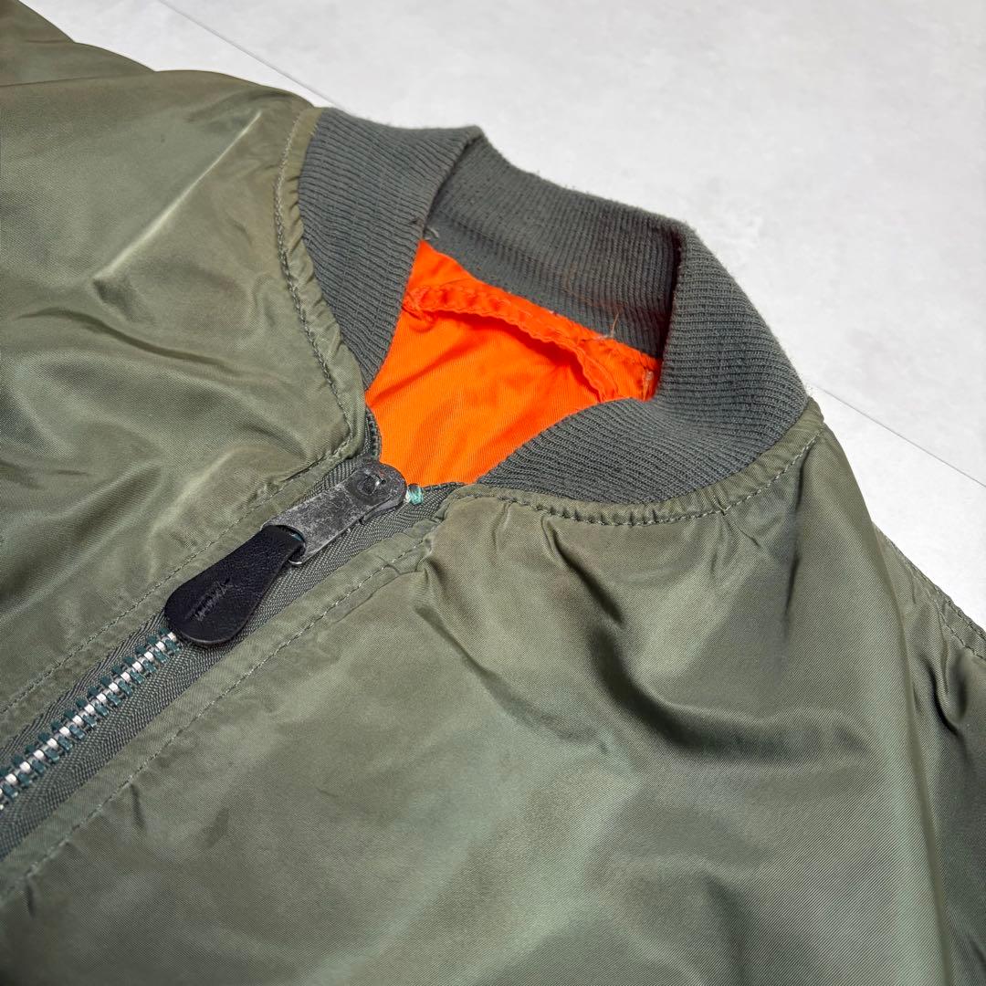【美品】 USA製 80s アルファインダストリーズ MA-1 カーキ M
