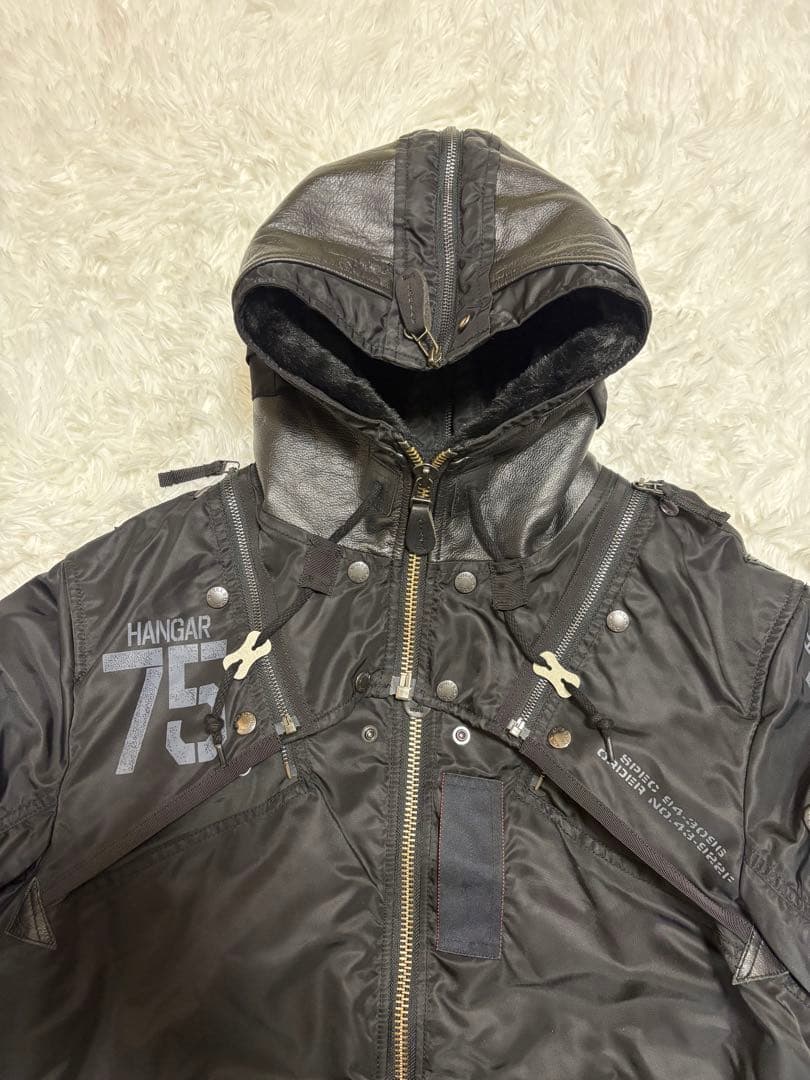 AVIREX MA-1 リモデル マーク2 ブラック XL 美品 フード付