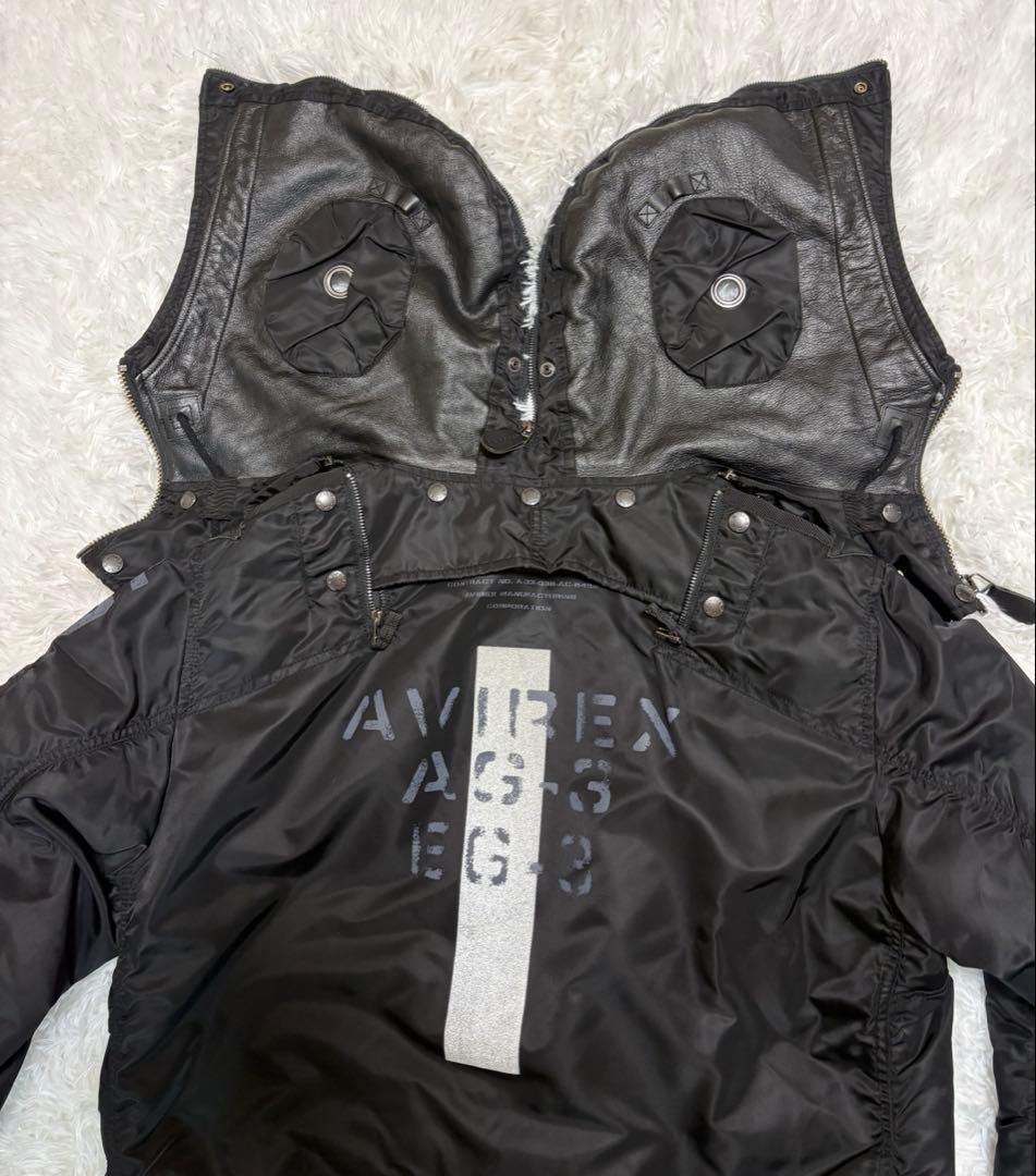 AVIREX MA-1 リモデル マーク2 ブラック XL 美品 フード付