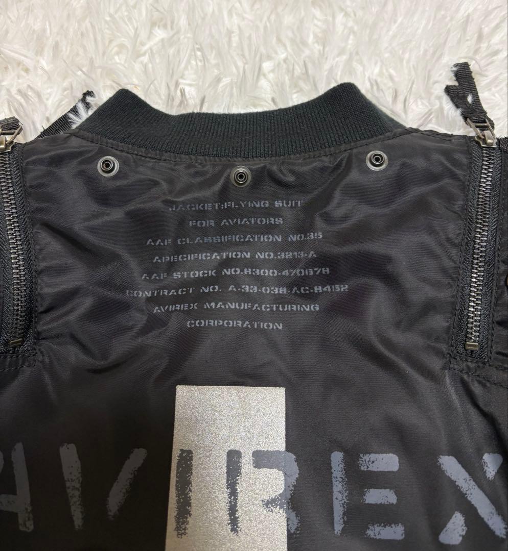 AVIREX MA-1 リモデル マーク2 ブラック XL 美品 フード付