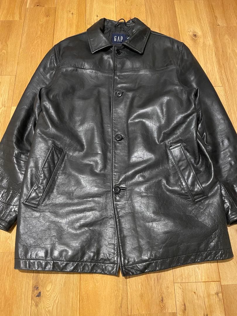 OLD GAP CAR COAT 訳アリ　本革　カーコート　ギャップ　レザー