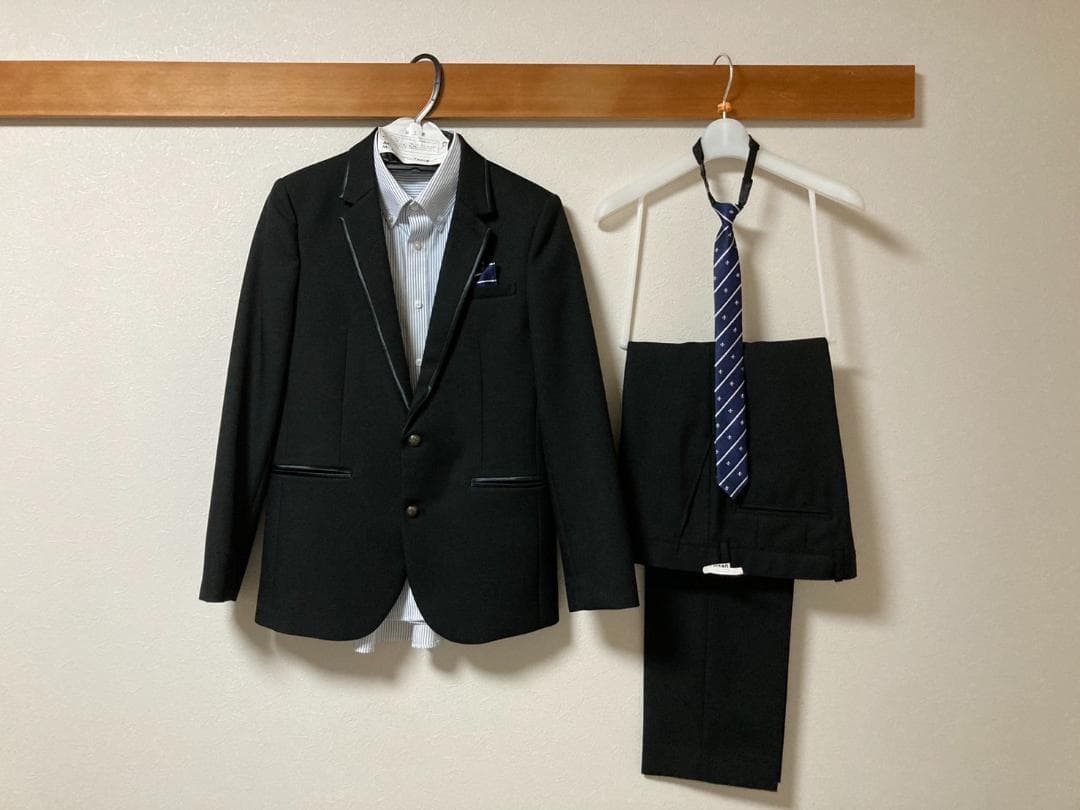 小学校　卒業式スーツ　160cm 6点セット ブラック×ブルー