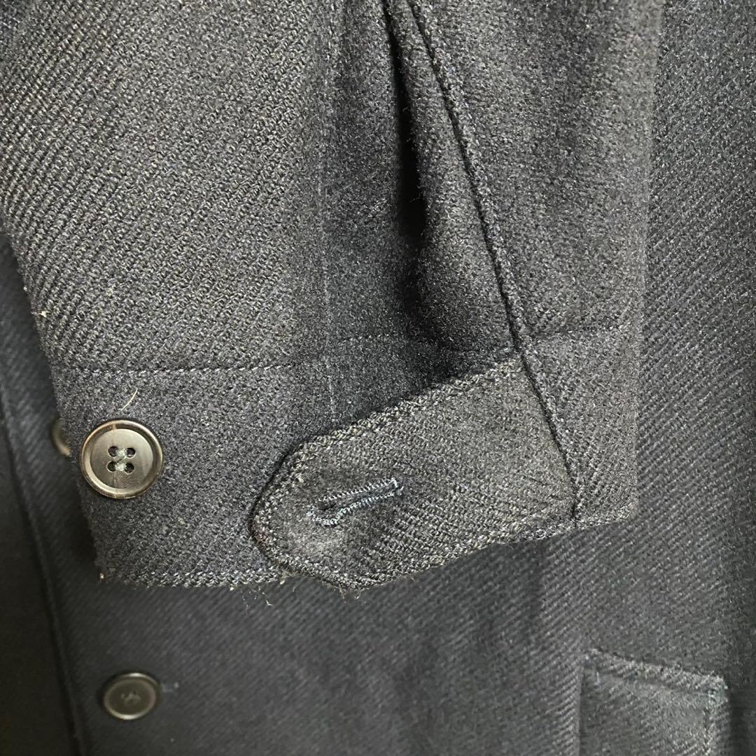 アーカイブ　ステファンシュナイダー　スタンドカラー　コート　ウール　ネイビー