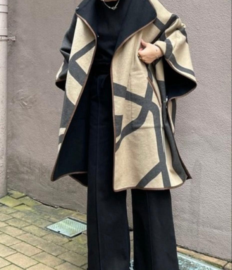 Ameri REVERSIBLE COLOR PONCHO COAT ポンチョ