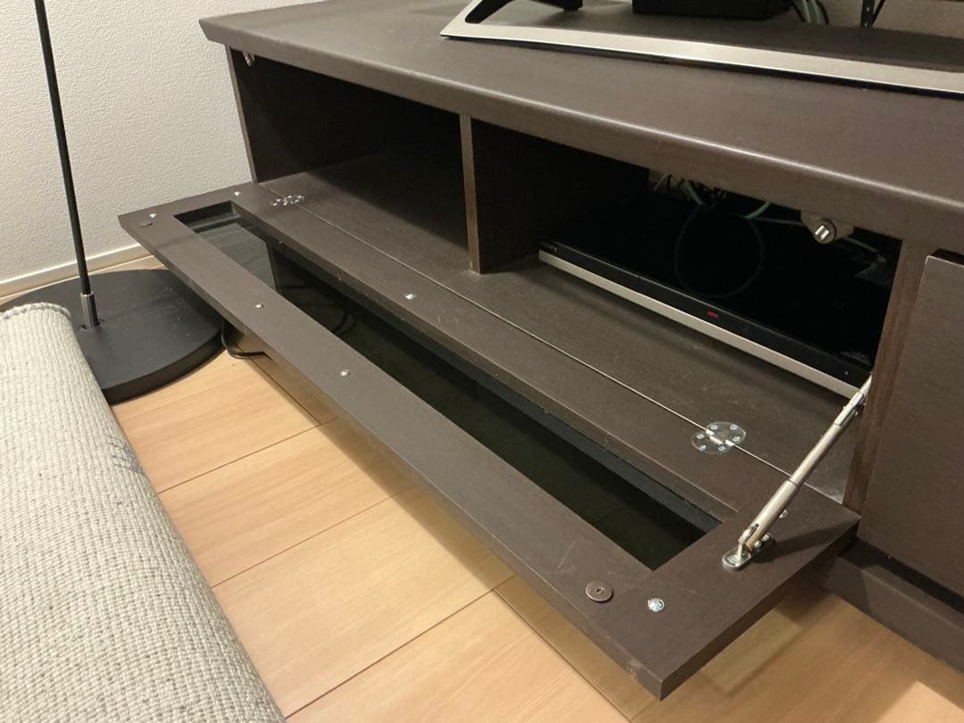 ニトリ　ダークブラウン 木製 テレビ台 引き出し付き