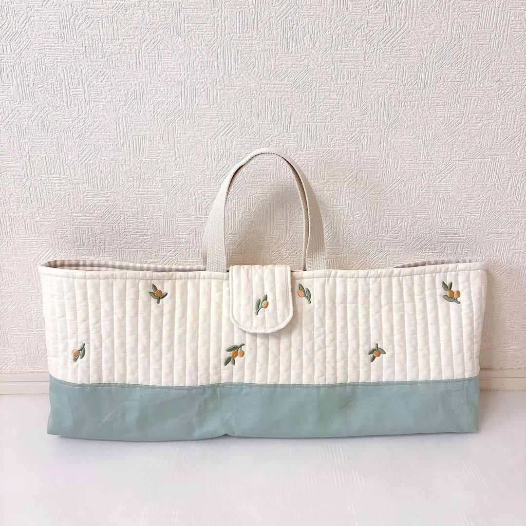 鍵盤ハーモニカケース✖️2 オリーブ刺繍　いちご刺繍