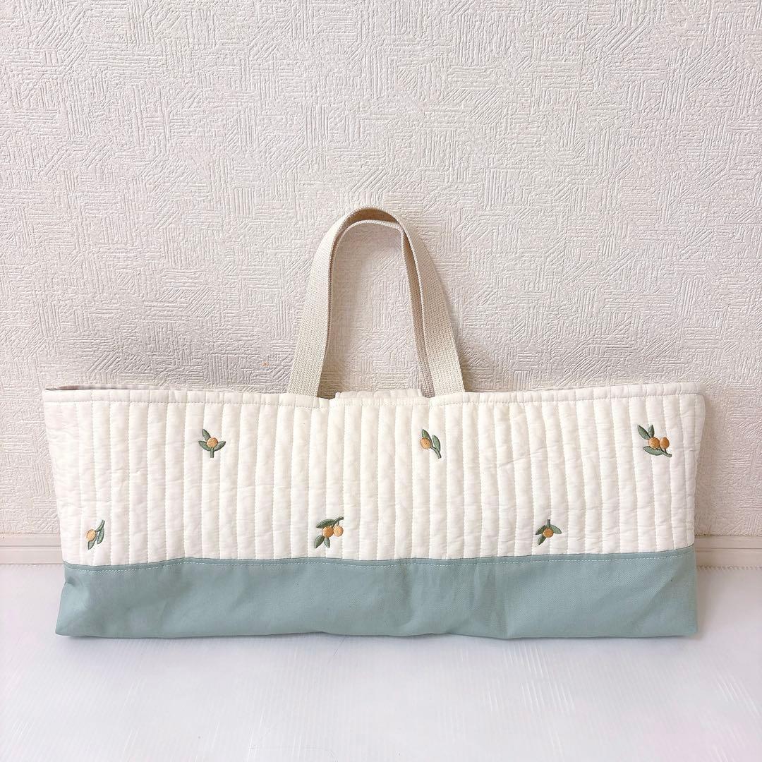 鍵盤ハーモニカケース✖️2 オリーブ刺繍　いちご刺繍