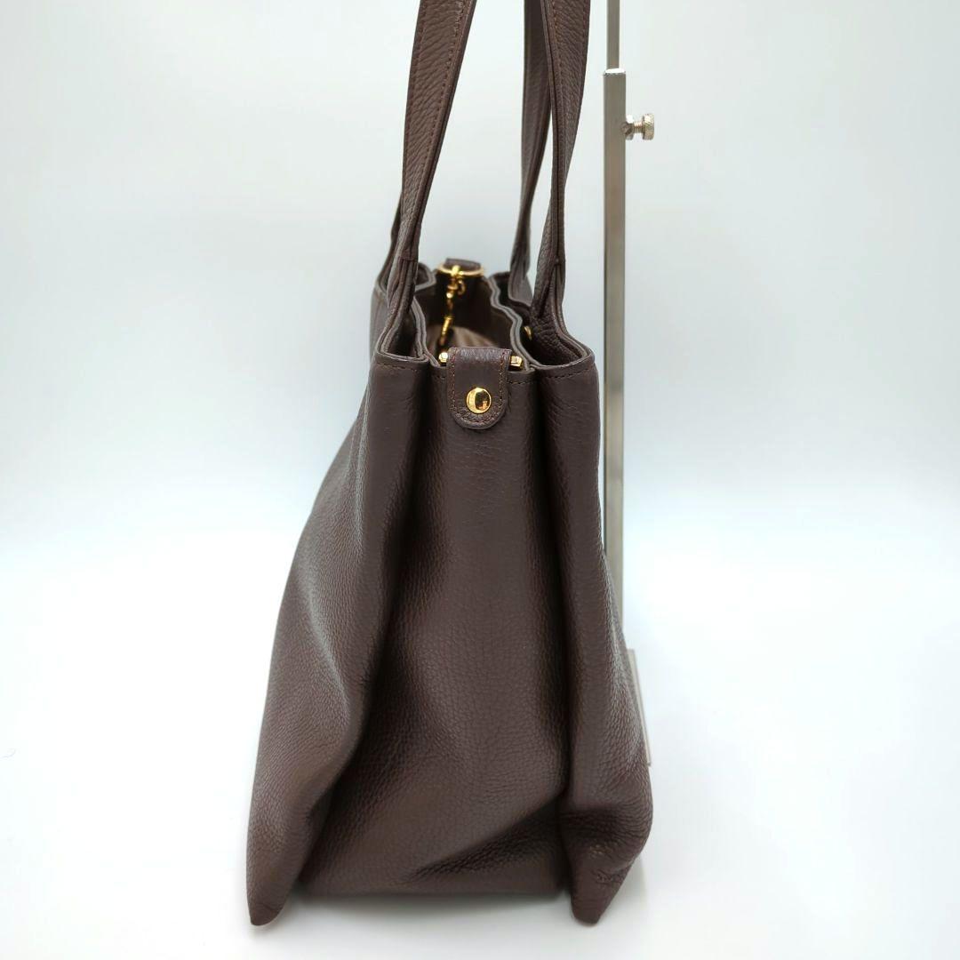 極美品　ATAO アタオ　2wayショルダーバッグ　A4サイズ シボ　ブラウン