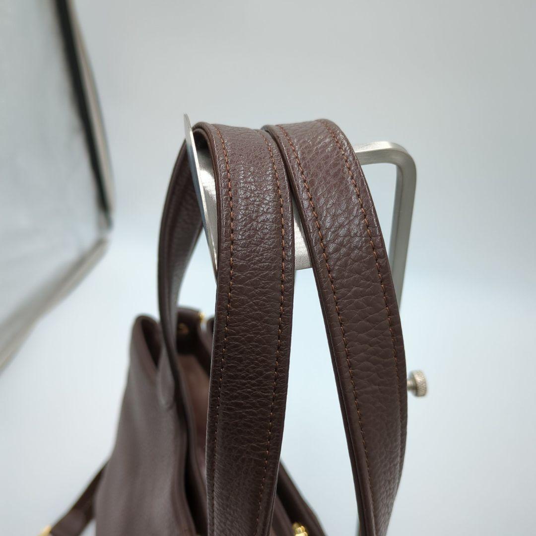 極美品　ATAO アタオ　2wayショルダーバッグ　A4サイズ シボ　ブラウン