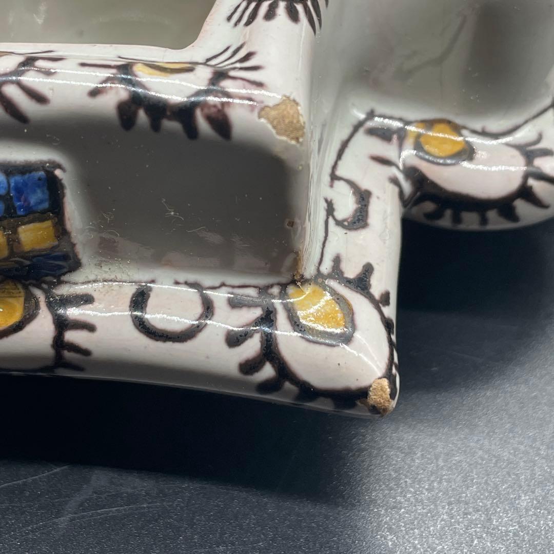 エミールガレ Emile Galle 軟質磁器 花文様 陶器 置物 インク壺