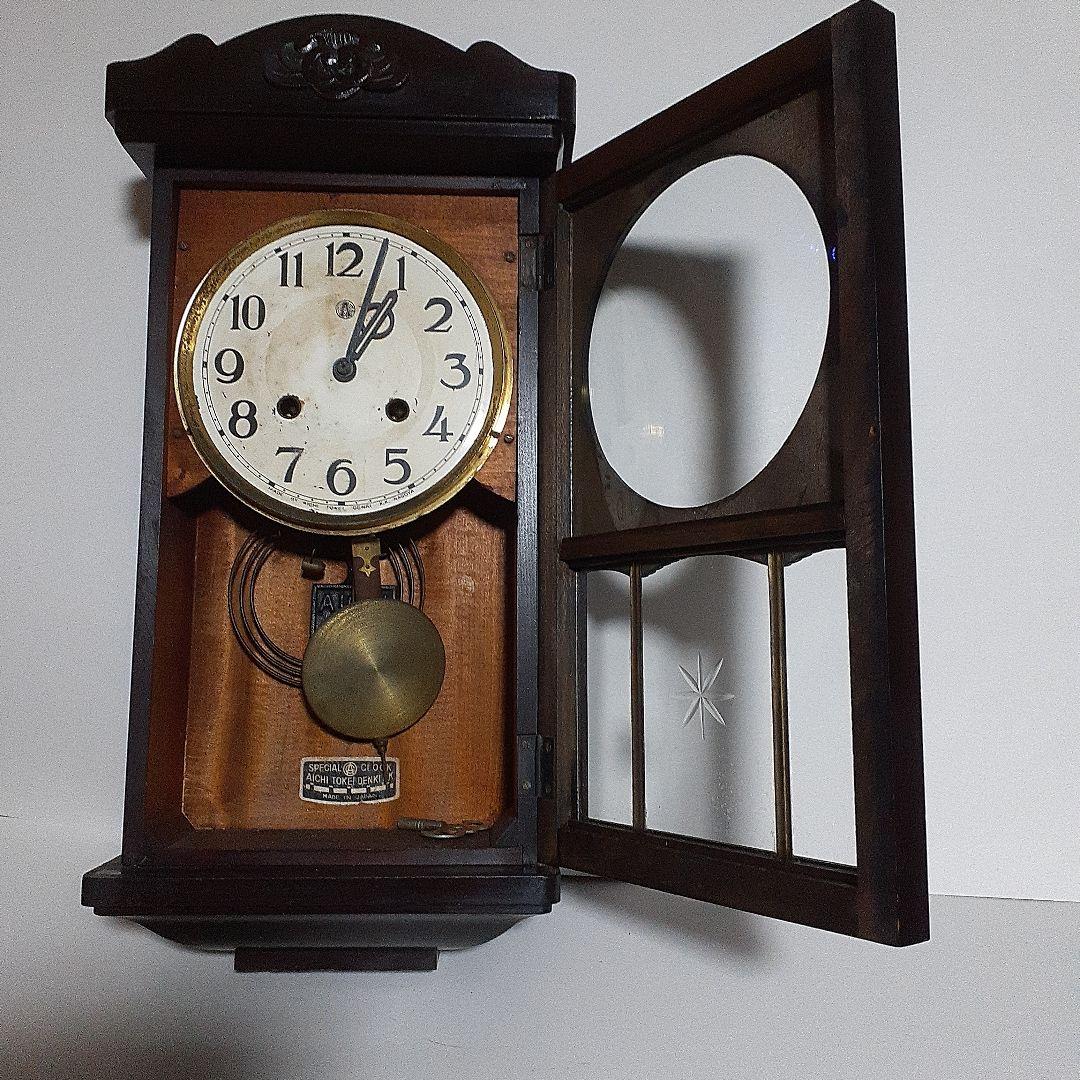 値下げ　動作品 昭和レトロな振り子式柱時計　ゼンマイ式　愛知時計製