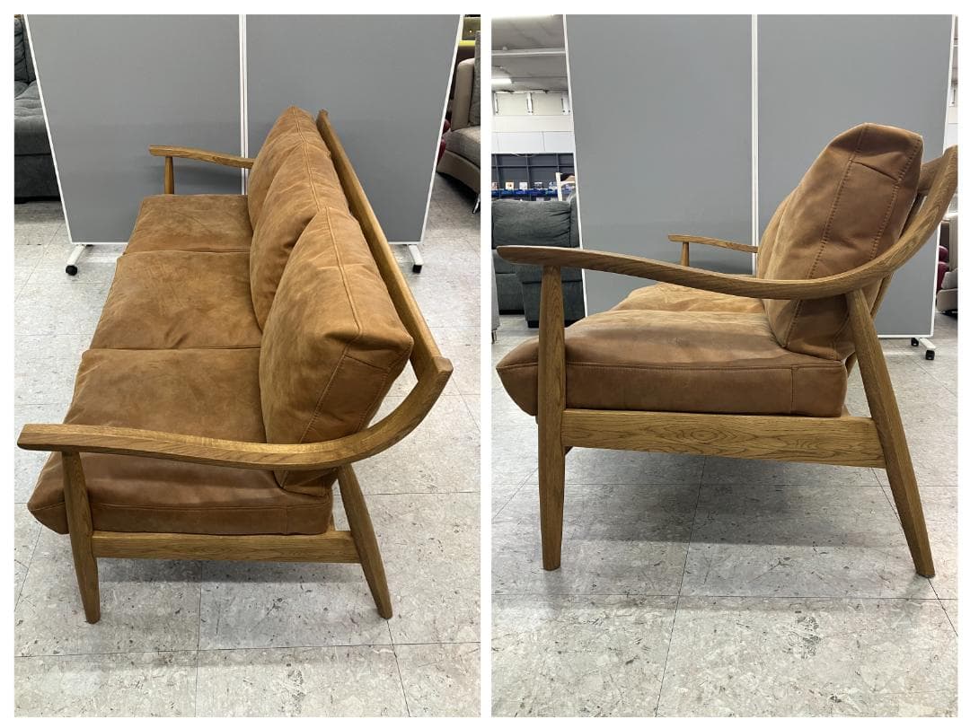 クラッシュゲート CRASH GATE 3人掛けソファ アルネソファ ブラウン