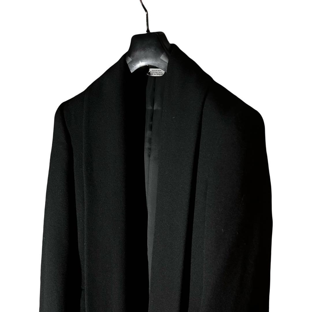 AD2022 22AW ノマド期 ウールロングショールカラーコート 黒