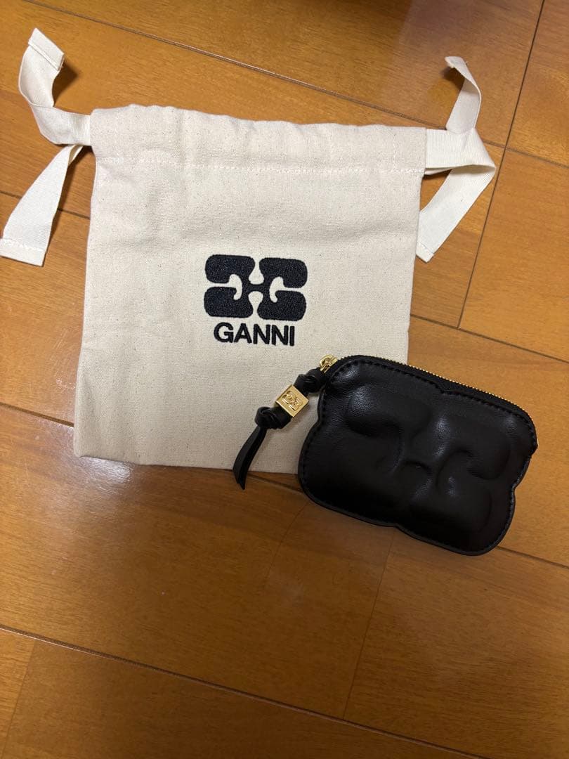 【GANNI】ガニー カードケース ケース ポーチ ブラック ウォレット