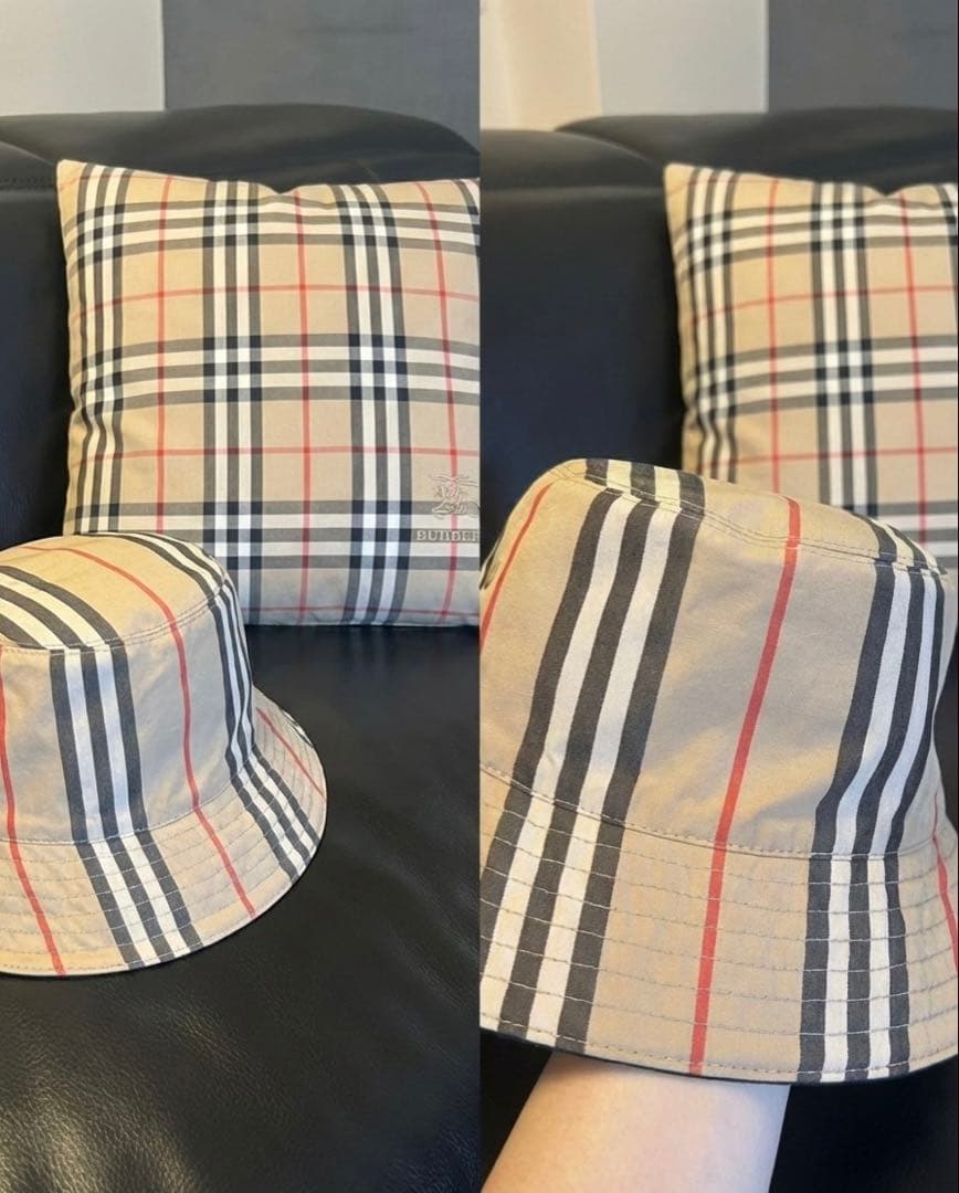 【極美品BURBERRY バーバリー バケットハット ノバチェック Mサイズ