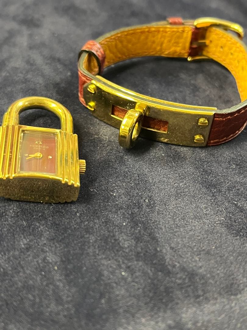 HERMES ケリーウォッチ ヴィンテージ 赤文字盤 動作未確認 ボルドー