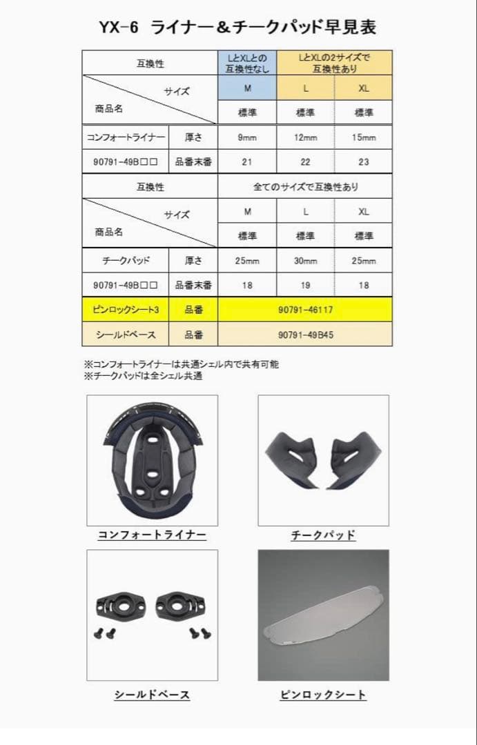 新品 未開封 YX-6 ZENITH パールホワイト Lサイズ