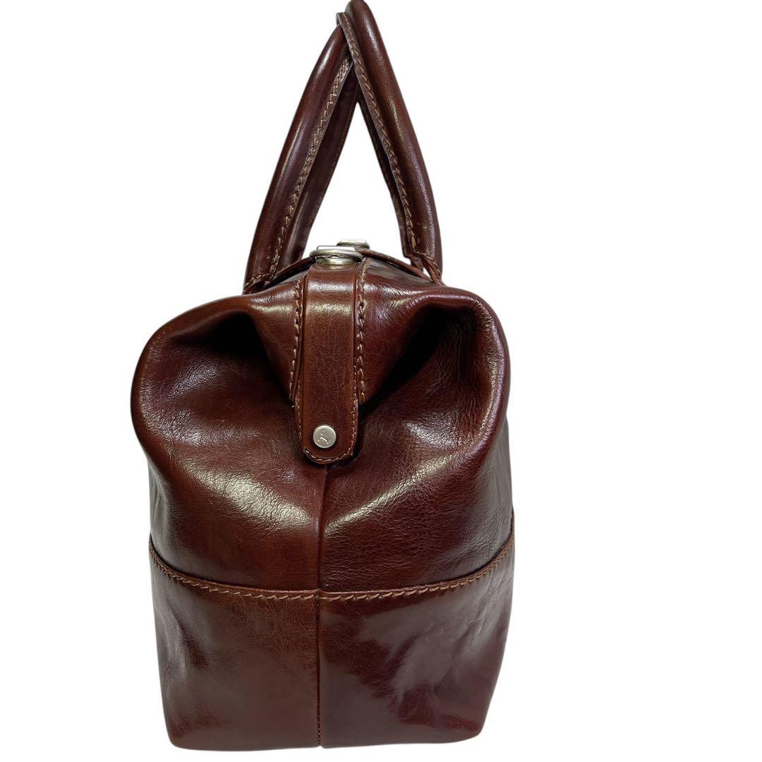 FORTUNY ブラウンレザー ビンテージ ボストンバッグ 鍵付き