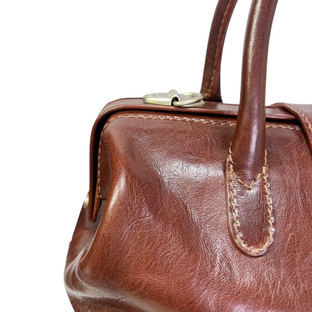 FORTUNY ブラウンレザー ビンテージ ボストンバッグ 鍵付き