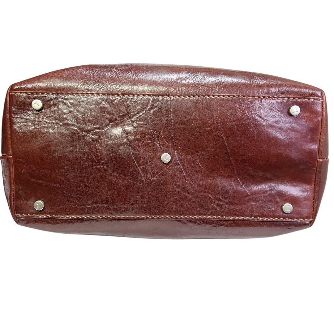 FORTUNY ブラウンレザー ビンテージ ボストンバッグ 鍵付き