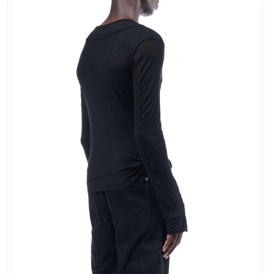 no faith studios レイヤードボタンロングスリーブ ロンT 黒2