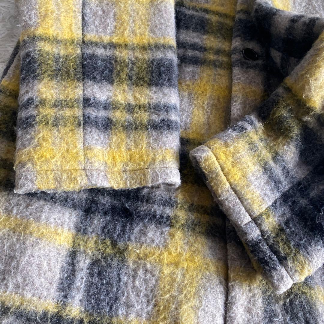 りんごBEAMS BOY ノーカラータータンチェックコート