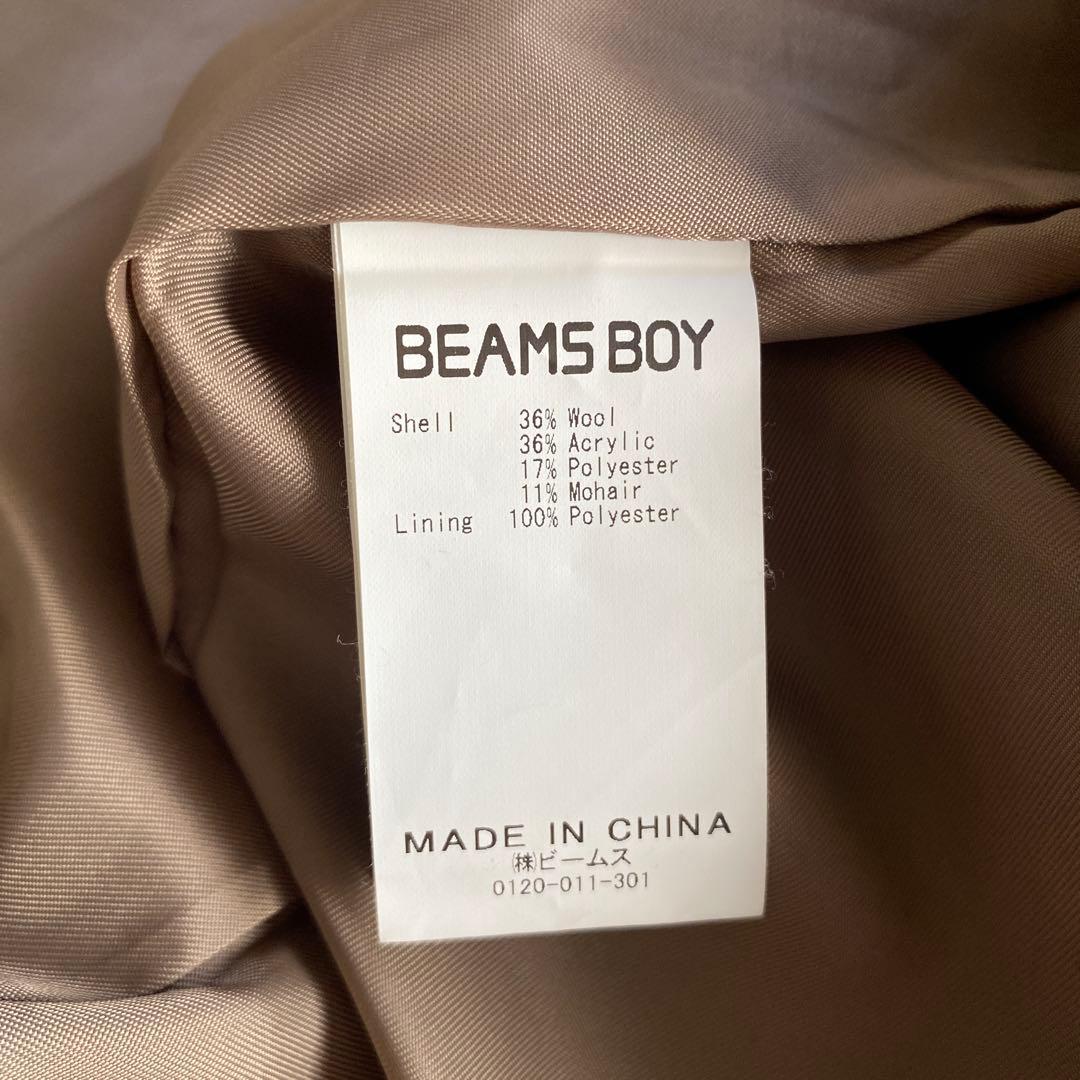 りんごBEAMS BOY ノーカラータータンチェックコート