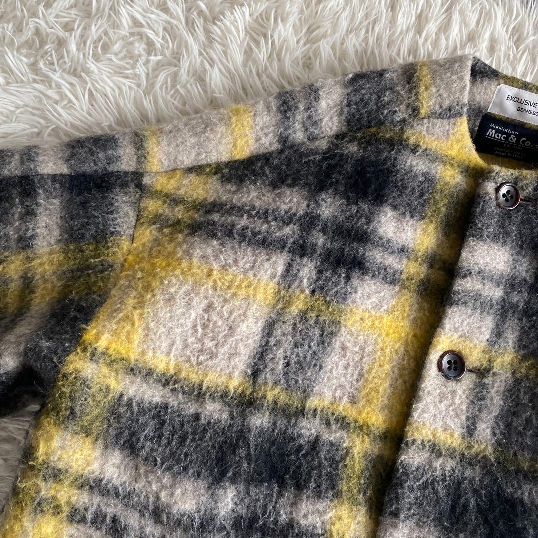 りんごBEAMS BOY ノーカラータータンチェックコート