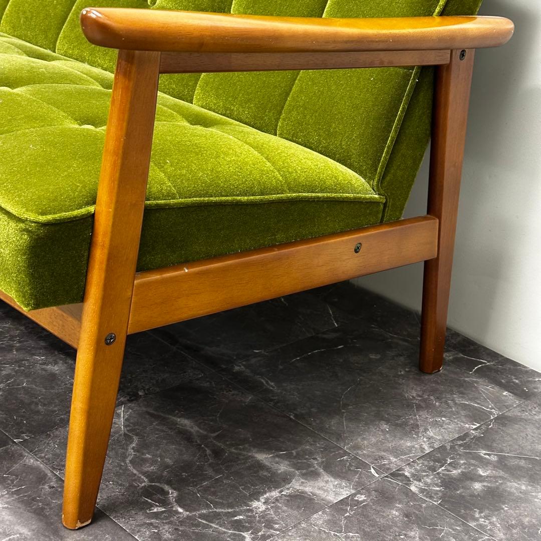 ＊ライフセーバーレッドカリモク60 Kチェア 2シーター モケットグリーン