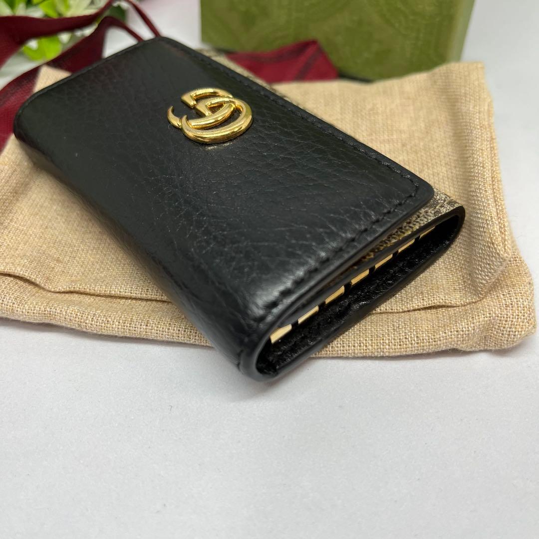 美品 GUCCI GGマーモント レザー 6連 キーケース 付属品あり