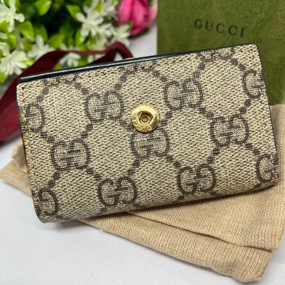 美品 GUCCI GGマーモント レザー 6連 キーケース 付属品あり