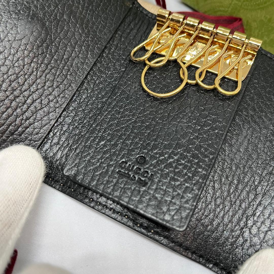 美品 GUCCI GGマーモント レザー 6連 キーケース 付属品あり