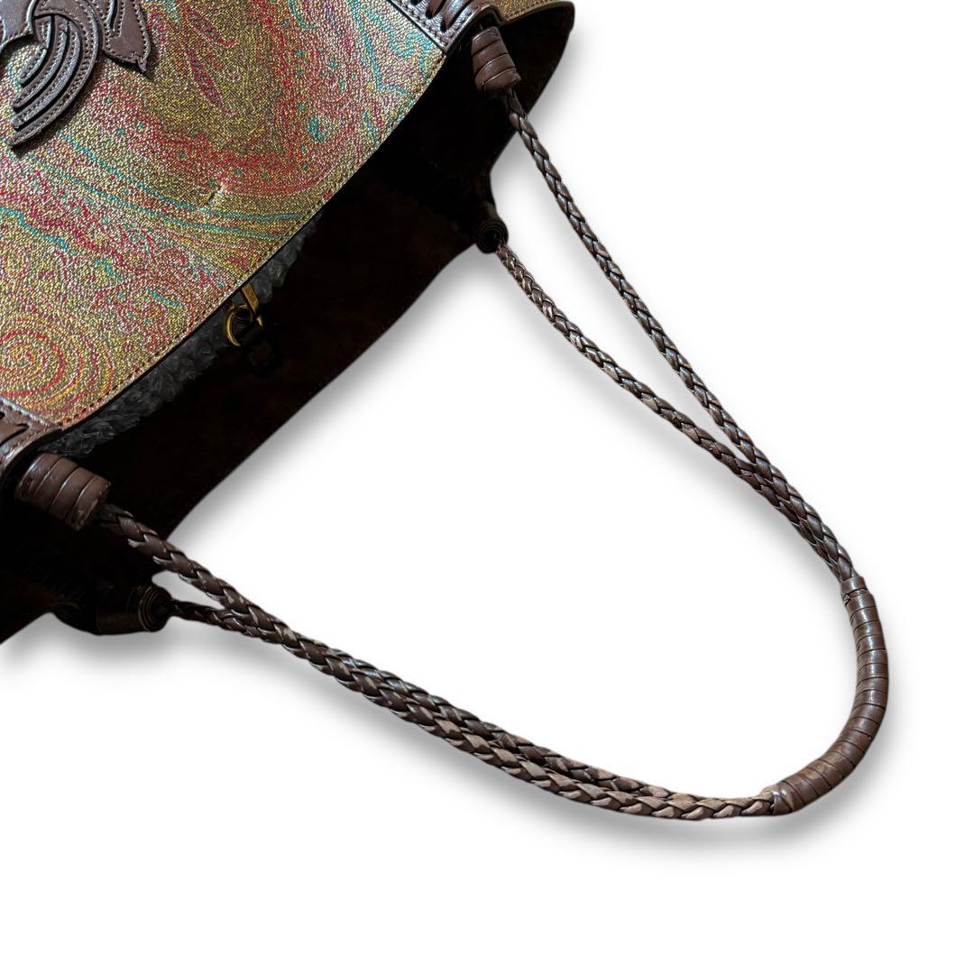 エトロ ペガソ トートバッグ ペイズリー PVC レザー 肩掛け 2way