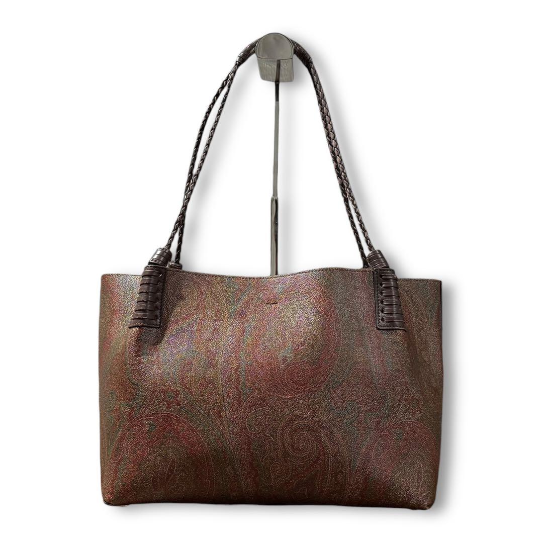 エトロ ペガソ トートバッグ ペイズリー PVC レザー 肩掛け 2way