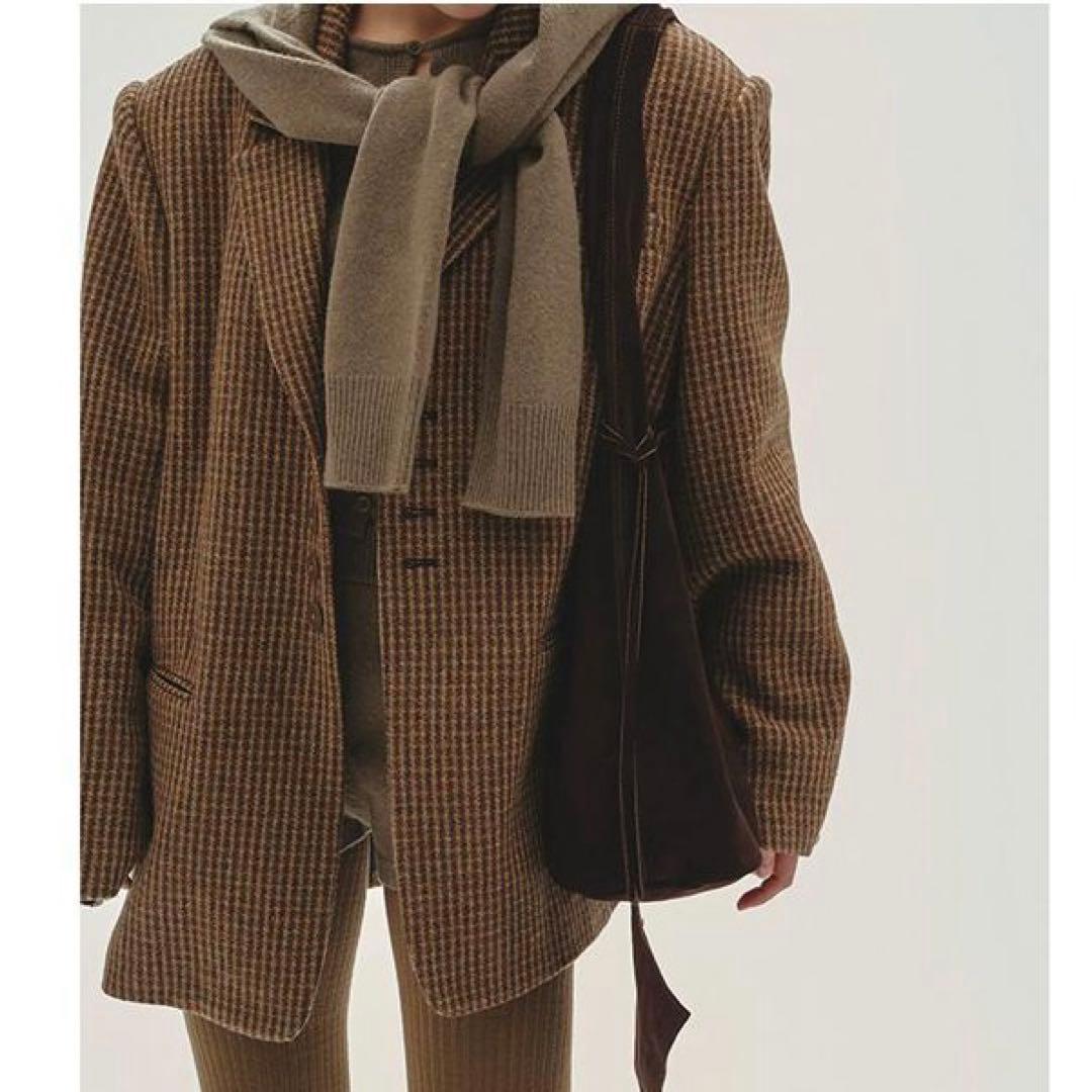 ジャケット・アウター Wool100% Check Jacket 12420109