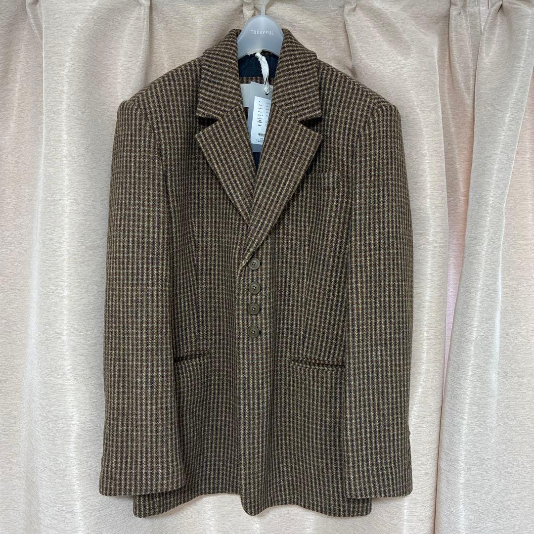 ジャケット・アウター Wool100% Check Jacket 12420109